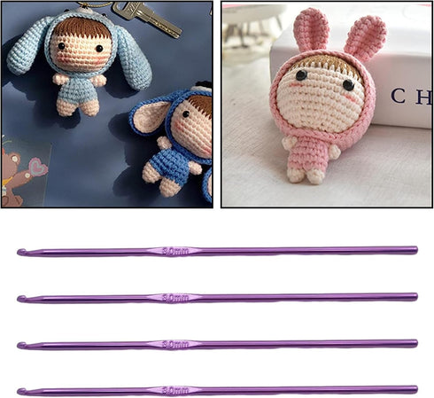 AnRui Aluminum Crochet Hook 3mm, Crochet Knitting Needles for DIY Yarn Craft, Purple, 8pcs......