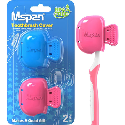 Mspan Toothbrush Protector Clip Pod: Tooth Brush Head Pods Compatible with Oral-B Philips Colgate for Manual & Electric Toothbrush - 2 Packs...