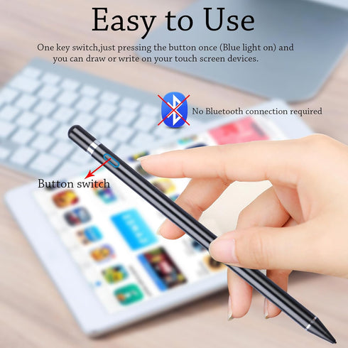 Stylus Pen for iPad,Rechargeable Universal iPad Pencil for Tablet?Digital Pens Fine Point Tablet Pen, Stylus Pen for iPhone Android?iOS?iPad/iPad ...