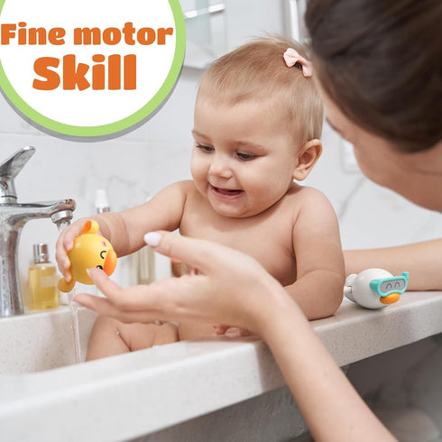 LiKee Baby Bath Toys for Kids Ages 1-3, Floating Wind-Up Toddler Bathtub Toy for Boy Girl Birthday Gift, 12 Months Infant Pool Swimming Water Game...