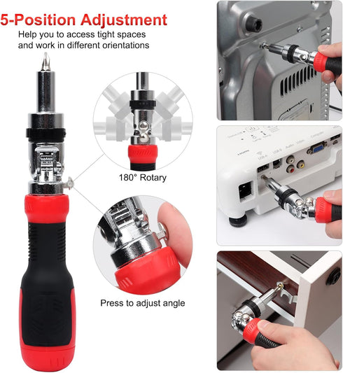 SHARDEN Ratcheting Screwdriver 13-in-1 Multibit Screwdriver All in One Screwdriver Set with Phillips, Flat Head, Torx Security, Hex, Robertson, 18...