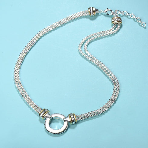 UNY designer Inspired Short Necklace 45cm + 5 cm 3mm Box chain Classic Elegant Vintage Antique Jewelry...