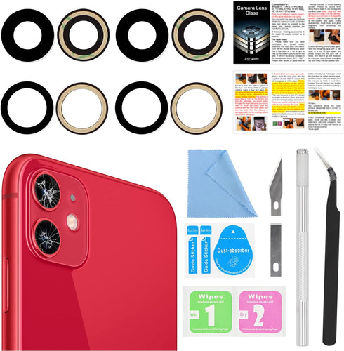 2PCS ASDAWN Back Camera Lens Glass Replacement for iPhone 11 6.1 Inches with Pre-Installed Adhesive, Rear Camera Lens Glass Replacement with Insta...