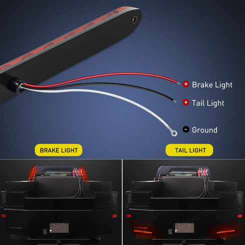 Nilight 2PCS 16Inch 11 LED Red Trailer Light Bar for Parking Stop Turn Signals Tail Brake DOT Compliant IP65 Waterproof Truck ID Marker...
