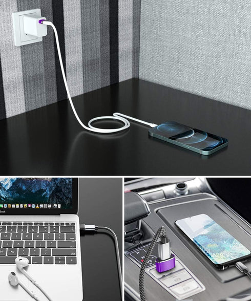 Elebase USB to USB C Adapter 4 Pack,Type C Female to USB A Male Charger Connector for Apple iPhone 12 13 14 15,iPad 8 8th 9 9th 10 10th Air 4th 5 ...