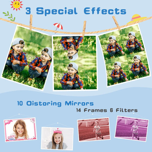 Kids Camera, Kids Selfie Camera with Unicorn Silicone Cover, Digital Camera with Photo Stickers and Puzzle Games, Boys and Girls Gifts, with 32GB ...