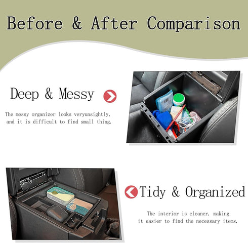 JDMCAR Center Console Organizer Tray Compatible with Toyota Tacoma Accessories 2016-2022 2023, Armrest Insert Container ABS Material Secondary Sto...