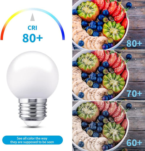 1W Light Bulbs Equivalent 15 Watt 150LM Light Bulb Standard E26 Base Small Light Bulb for Light Strip, Vanity Mirror, Frosted, Daylight White 6000...