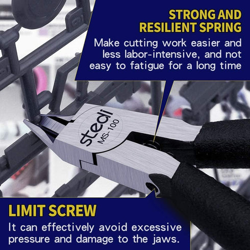 stedi 4.7-inch Model Nipper, with Sharp Thin Blade and Blade Case Plastic Model Tools, Sprue Cutter for Gundam Building Repairing and Fixing, Blac...
