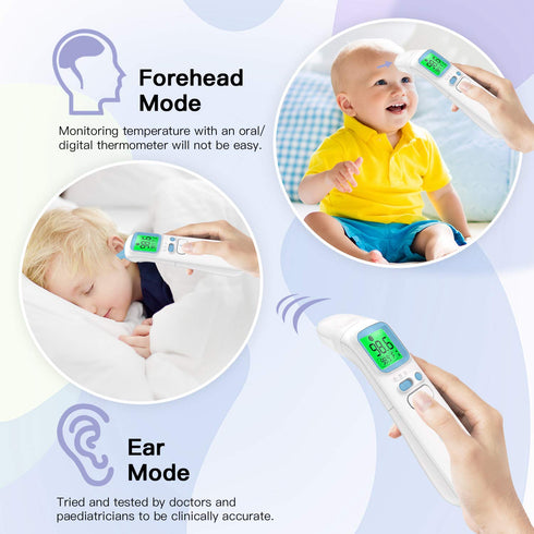 Touchless Thermometer for Adults,Forehead and Ear LCD Display Thermometer for Fever,Infrared Magnetic Thermometer for Baby Kids Surface and Room...