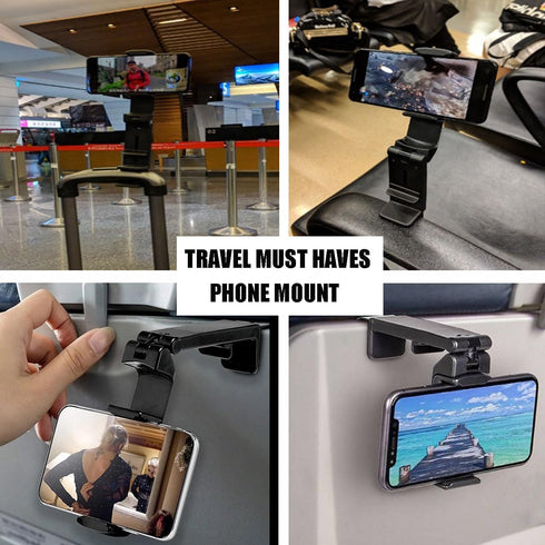 Airplane Phone Holder,Plane Travel Essentials for Women Men,Cell Phone Stand for Desk Car Dashboard Rear View Mirror Air Vent Bed Bike Shower Lugg...