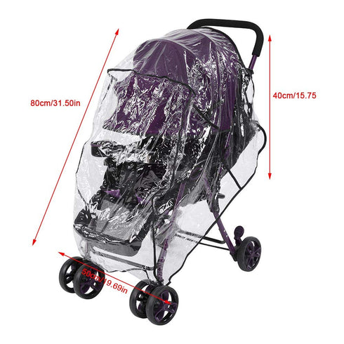 Baby Stroller Rain Cover, Transparent Weather Pushchair Protection Raincover Universal Waterproof Windproof for Pushchair Pram...
