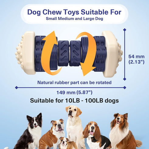 PcEoTllar Dog Toys for Aggressive Chewers, Indestructible Dog Chew Toys, Dog Puzzle Toys with Beef Flavor, Interactive Dog Toys, Safe Rubber, for ...