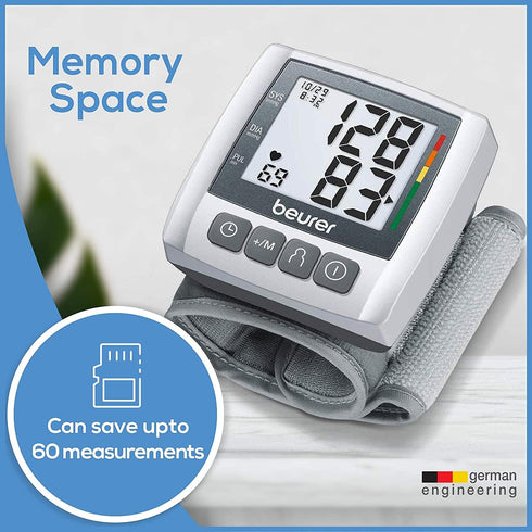 Beurer Wrist Blood Pressure Machine with Adjustable Blood Pressure Cuff - Automatic & Digital Wrist Blood Pressure Monitor, 2x60 Memory Reading, X...