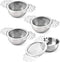 4 Set Tea Strainers with Drip Bowls, Loose Leaf Tea Strainers with Double Winged Handles Extra Fine Mesh Tea Infuser Brew Loose Leaf Tea, Spices, ...