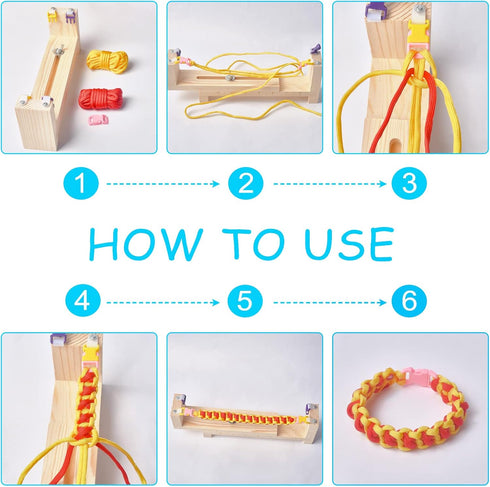 PH PandaHall Jig Bracelet Maker Kit Wristband Maker with 8 Parachute Cords and 8 Quick Release Buckles Adjustable Length Braiding Weaving DIY Craf...