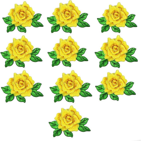 10 Pieces 3D Rose Embroidered Patch Flower Sew on Patches Applique Sewing Crafts Kit for Clothes Jeans Jackets Bags DIY Embellishments Decorations...