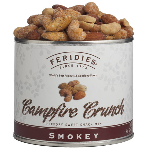 FERIDIES Smokey Campfire Crunch Snack Mix with Extra Large Virginia Peanuts, 9oz Vacuum Sealed Tin...