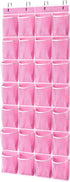 KEEPJOY 28 Pockets Hanging Shoe Organizer, Over the Door Shoe Organizer, Hanging Door Shoe Holder Rack with Mesh Pockets Large Size 65 x 23 Inch (...