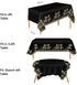 3 Pack We Will Miss You Black and Gold Plastic Tablecloths, Disposable Party Table Cloths, Dot Confetti Covers for Retirement Awaits Bye Office Wo...
