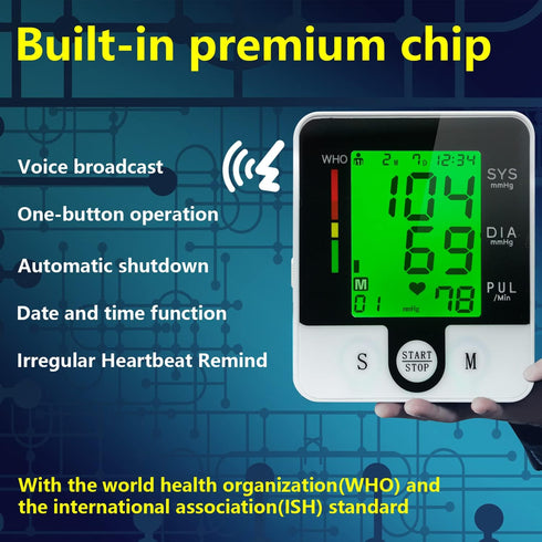Wrist Blood Pressure Monitor, Talking Digital Automatic Blood Pressure Machine, Rechargeable Blood Pressure Cuff for Home Use, Adjustable Bp Cuff,...