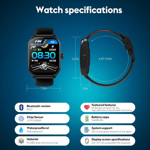 Curve Smart Watch for Men Women (Answer/Make Call), 2.01" Fitness Tracker with 120+ Sport Modes Heart Rate Sleep Blood Oxygen Monitor, IP68 Waterp...