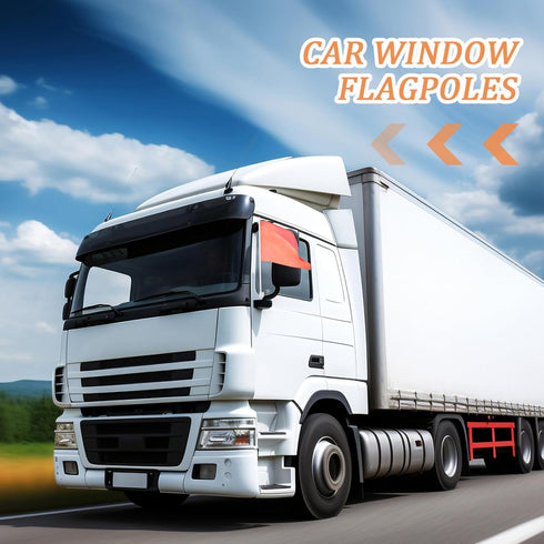 Angoily 12Pcs Sturdy Car Window Flagpoles, Car Flag Post Clips Only, Window Stabilizer Truck Flag Banner Holder Without Flag for Patriotic, Sports...