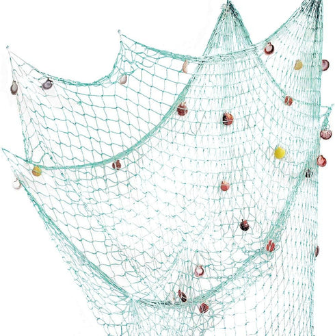 Rosoz Nature Fish Net Wall Decoration with Shells, Ocean Themed Wall Hangings Fishing Net Party Decor for Pirate Party,Wedding,Photographing Decor...