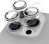 for iPhone 15 Pro/iPhone 15 Pro Max Glitter Camera Lens Protector, Clear Acrylic Plus Aluminium Alloy Ring 9H Tempered Glass Screen Camera Cover f...