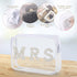 Bride Clear Makeup Bag Cosmetic Bag Waterproof Bride Toiletry Bag Mrs Pearl Rhinestone Patch Letter Bags Makeup Pouch Travel Storage Bag for Brida...