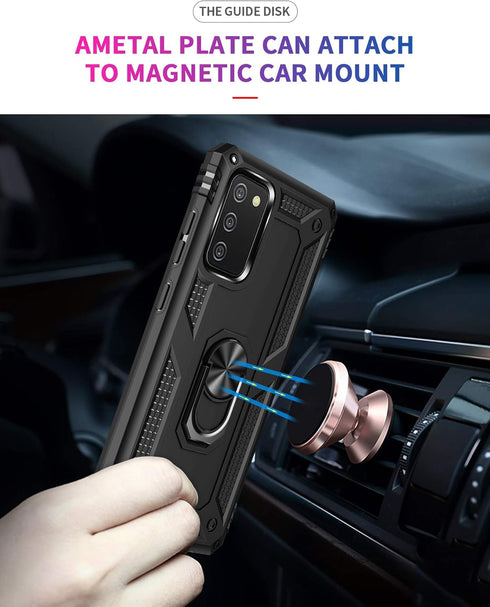 for Samsung A02s Case, Galaxy A02s Case with HD Screen Protector, Military-Grade Ring Kickstand Holder Car Mount 15ft Drop Tested Shockproof Cover...