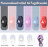 Waterproof AirTag Bracelet for Kids, Personalized Initial Letter AirTag Hidden Holder Compatible with Apple Air Tag, Silicone Airtag Case Adjustab...