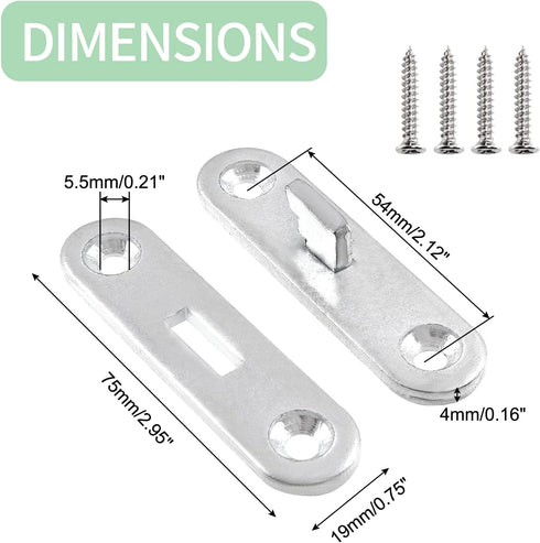 Pack of 4 Wood Bed Rail Fasteners, 3 Inch Thicken Bed Connecting Fittings Bed Frame Rail Hardware...