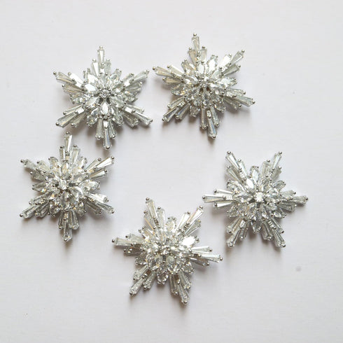 5pc/lot Luxury crystal buttons for clothes Cubic zircon button for coat Decorative CZ sewing Silver buttons for cashmere cardigan (29mm/1.14")...