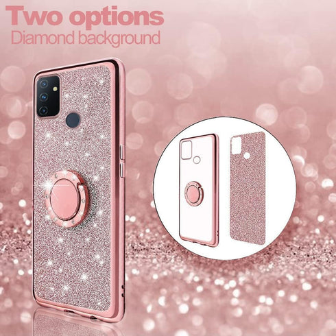 B-wishy for OnePlus Nord N100 Phone Case with Stylus Pen, Luxury Glitter Sparkles Cute Silicone TPU Case for Women Girls with Kickstand, Bling Rhi...