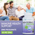Zinc 50mg - Zinc Picolinate Immune Health Support Supplement 120 Veggie Capsules for Adults and Kids Vitamin, Well-Absorbed High Potency Pure Zinc...