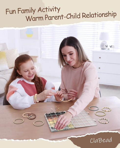 ClaBead Bracelet Making Kit 3200Pcs, Clay Beads Bracelet Kit with Gold Beads and Sliver Beads, Swift Friendship Beads Bracelet Kit for Jewelry Mak...