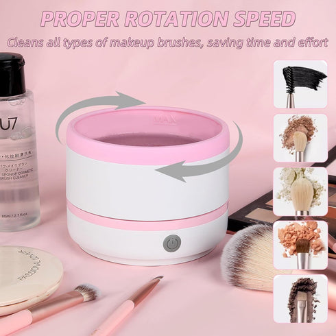 Electric Makeup Brush Cleaner Machine, Highly Effective Upgraded USB Makeup Brush Cleaning Tool for Beauty Makeup Brush Sets of Various Sizes, Eye...