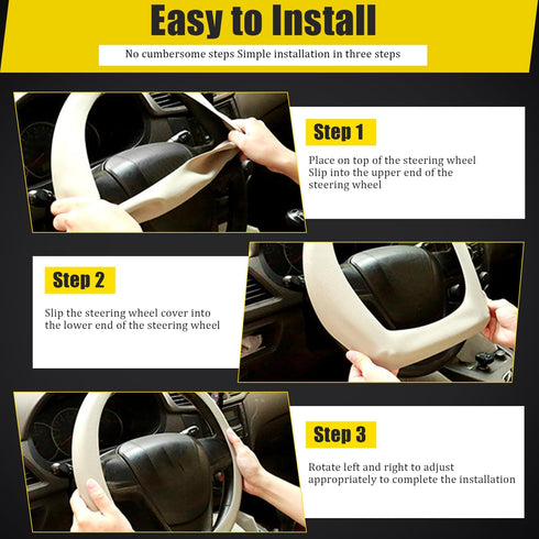 Car Steering Wheel Cover,Silicone Car Steering Wheel Protector,Universal Fit Automotive Steering Wheel Cover,Car Steering Wheel Protective Cover(P...