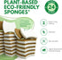 Biodegradable Natural Kitchen Sponge - Compostable Cellulose and Coconut Walnut Scrubber Sponge - Pack of 24 Eco Friendly Sponges for Dishes...