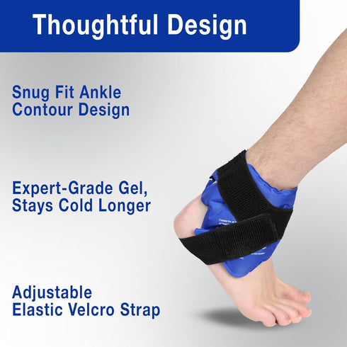 Fittest Pro Ankle Ice Pack Wrap for Swelling, Ice Pack for Ankle Injuires Reusable Ankle Cold Pack Wrap Hot Cold Therapy Ankle Ice Wrap for Sprain...