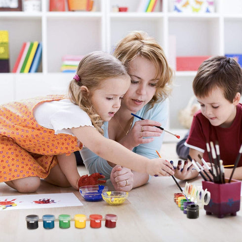 36 Empty Paint Pots with Lids, 5 ml/0.17 OZ Clear Empty Storage Paint Containers, Mini Painting Cup Arts Crafts Containers for Summer Camp Kids Cl...
