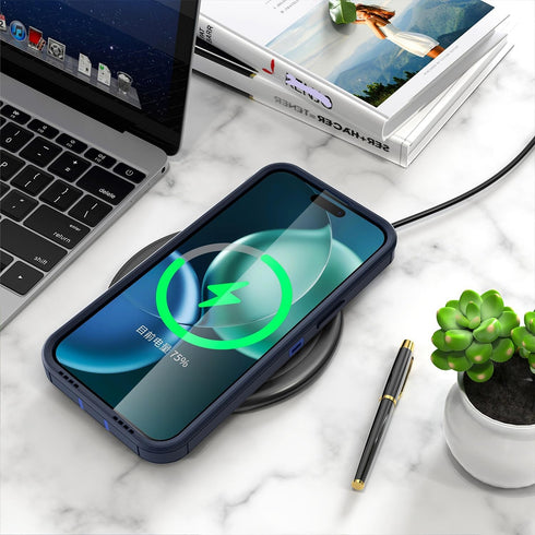 Designed for iPhone 15 Plus Case/iPhone 14 Plus Case, Strong Magnetic, Compatible with MagSafe, Dual Drop Protection, Dustproof, Non Fading, Non Y...