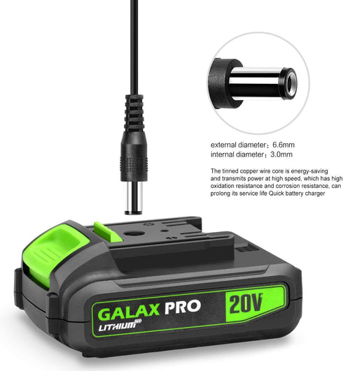 GALAX PRO 20V Max Li-Ion Battery Charger, 20V 2-3 Hours Quick Battery Charger for GALAX PRO Cordless Power Tools...