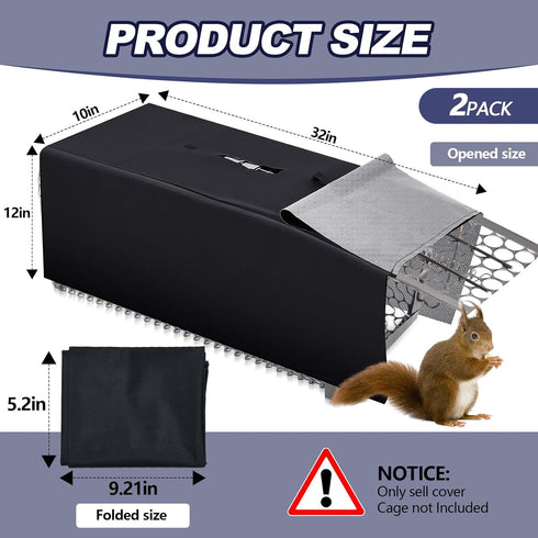 2 Pcs Trap Cage Cover 32 x 10 x 12 Inch Heavy Duty Animal Trap Cover Live Animal Trap Cage Cover for 1 Door Humane Cat Trap Squirrel Dog Gopher Ch...