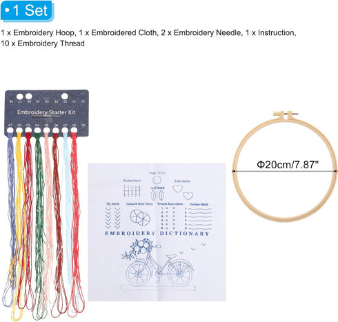 PATIKIL Embroidery Kit for Beginners, 1 Set Cross Stitch Kits for Beginners Embroidery Kits Hand Stamped Pattern Learn to 8 Stitches with Instruct...