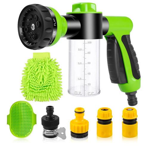 Pup Jet Dog Wash Hose Nozzle Foam Sprayer Dog Horse Sprayer Wash Hose Attachment Soap Dispenser Bottle Nozzle Sprayer Washing Shower Pet Bathing T...
