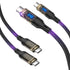 240W USB C to USB C Transparent Cable with LED Display Compatible with 140W 100W Fast Charging for MacBook Pro,lPhone15/15Pro/15ProMax,Samsung Gal...