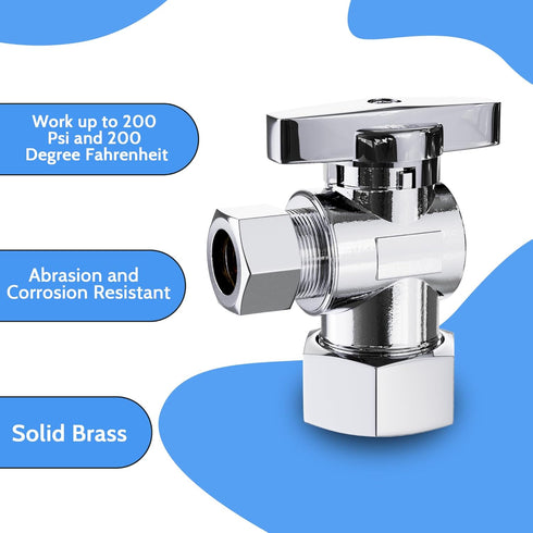 VINTEX Toilet Connector Plumbing kit?Complete Toilet Set Valve with 12" Long Stainless Steel Toilet Connector Hose?1/2 inch NOM Inlet x 3/8 inch O...