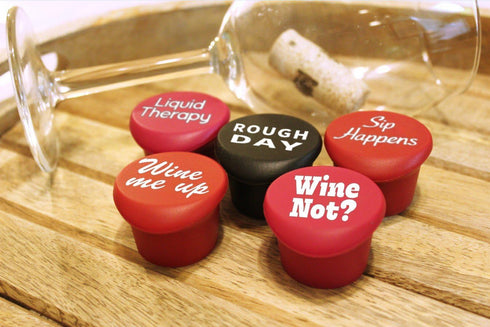 Funny Silicone Wine Stopper Set – Must-Have Wine Accessories & Perfect Wine Gifts for Women & Men – Airtight & Reusable...
